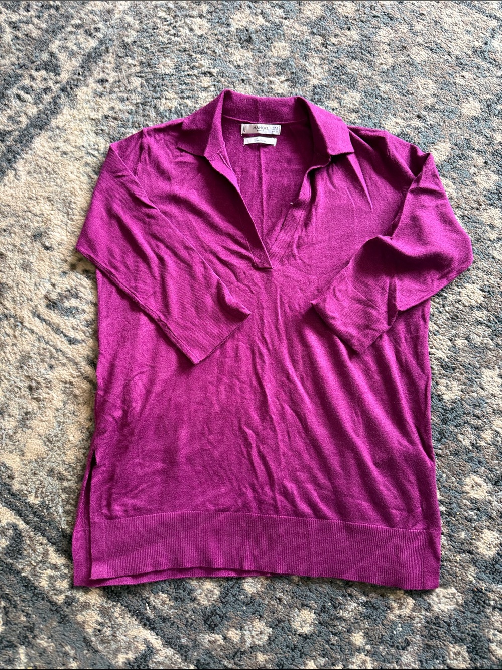 Mango Basics Cashmere Sweater in Fuchsia